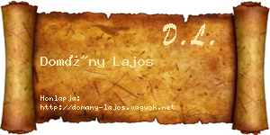 Domány Lajos névjegykártya
